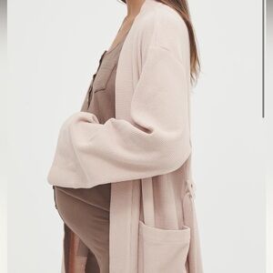 Blush waffle robe - maternity